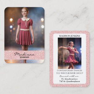 Cartes de collection de danseuses Rose Pailleté Ro