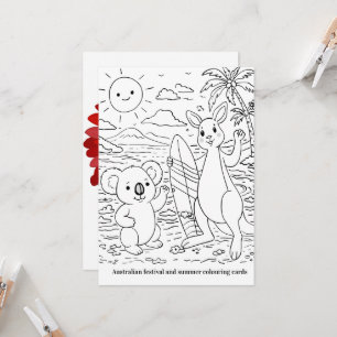 Cartes de coloriage de festivals australiens et d'