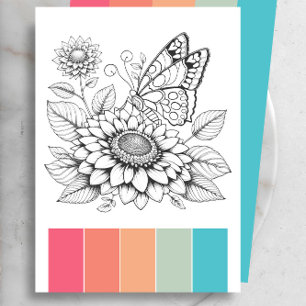 Cartes de coloriage Papillon Art Pages de thérapie