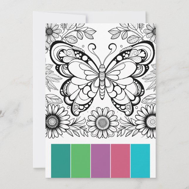 Cartes de coloriage Papillon Outils de relaxation (Devant)