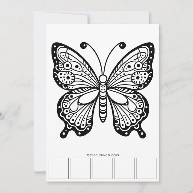 Cartes de coloriage pour adultes papillon avec esp (Devant)