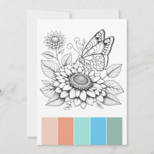 Cartes de coloriage pour papillons portatifs Art T