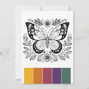 Cartes de coloriage pour papillons portatifs Art T