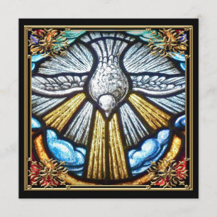 Cartes de condoléances de la colombe de vitrail ma