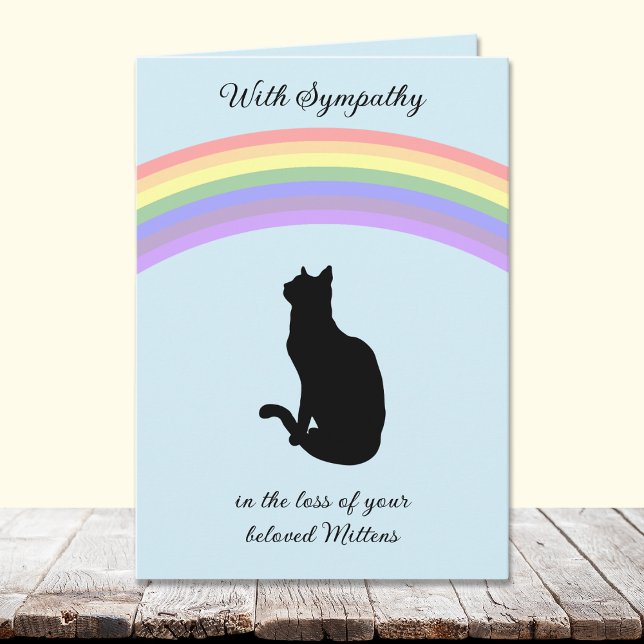 Cartes de condoléances pour chat silhouette de cha (Créateur téléchargé)