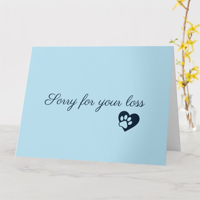 Cartes de condoléances pour perte d'animal de comp (Fleur jaune)