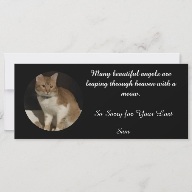 Cartes de condoléances pour perte de chat pour ché (Devant)