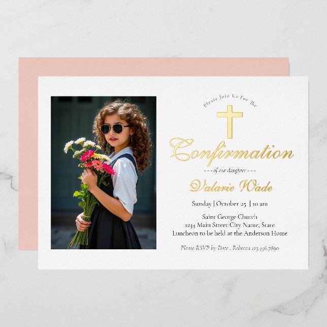 Cartes de confirmation de photo pour filles minima (Recto/Verso)
