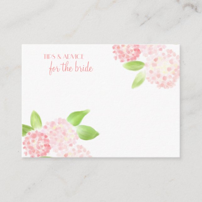 Cartes de conseil Aquarelle Rose Hydrangea (Devant)