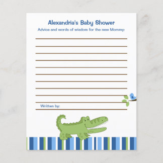 Cartes de conseil Baby shower Alligator Custom Fly