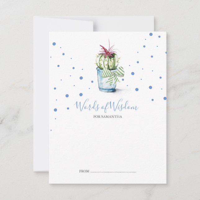 Cartes de conseil Baby shower Cactus Succulentes (Devant)