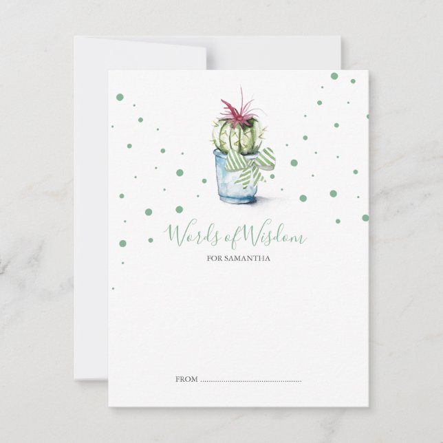 Cartes de conseil Baby shower Cactus Succulentes (Devant)