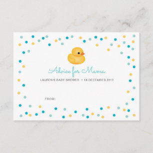Cartes de conseil Baby shower Canard en caoutchou