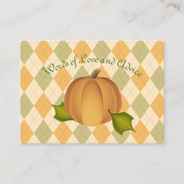 Cartes de conseil Baby shower Citrouille Hares (Devant)