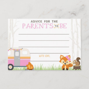 Cartes de conseil Baby shower de Caméra RV Rose