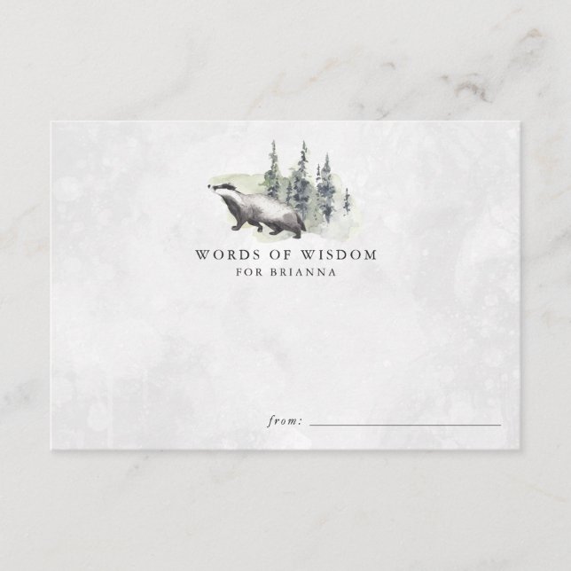 Cartes de conseil Baby shower pour animaux de bois (Devant)