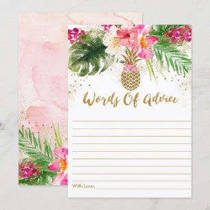 Cartes de conseil en Baby shower floral tropicale