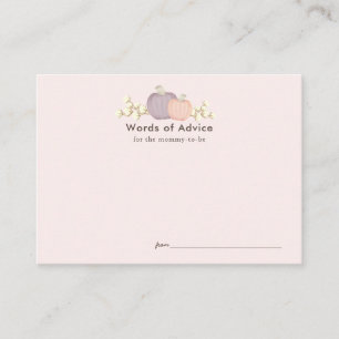 Cartes de conseil en Baby shower rose Citrouille d
