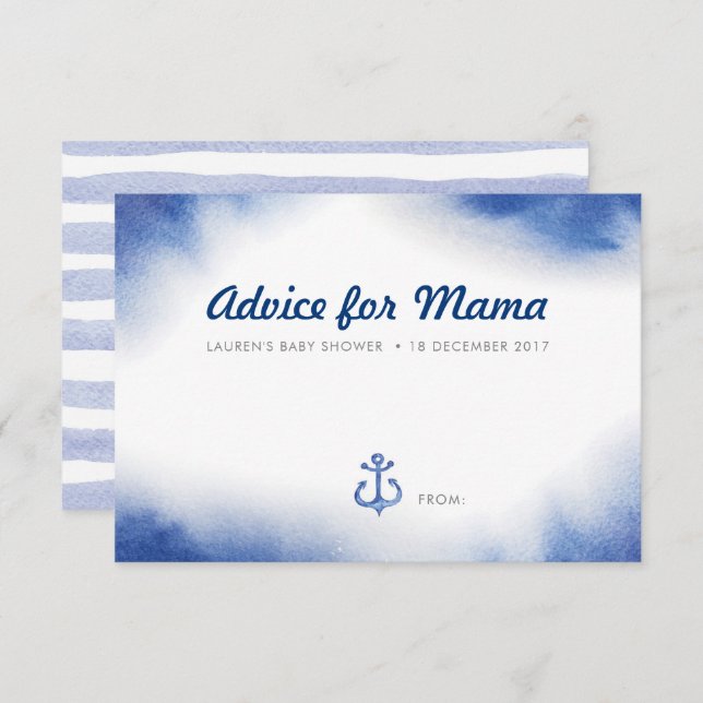 Cartes de conseil en Baby shower vert botanique (Devant / Derrière)