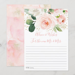 Cartes de conseil en Fête des mariées florale rose