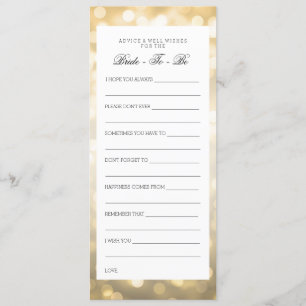 Cartes de conseil Fête de l'mariée Gold Parties sc