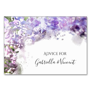 Cartes de conseil Mariage couleur d'aquarelle viol