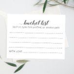 Cartes de conseil Mariage de liste des seaux blanc<br><div class="desc">Cette charmante liste de seaux mariages à feuilles plates sera une alternative parfaite à un livre d'hôtes traditionnel. Vous aurez tous les invités à discuter des meilleures idées pour les jeunes mariés à visiter ou à faire. Une partie de la collection Alejandra - signe correspondant disponible.</div>