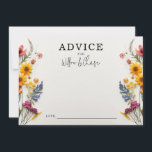 Cartes de conseil Mariage Fleur sauvage Pressé Fle<br><div class="desc">Demandez à vos invités mariages de partager des conseils pour les jeunes mariés. Customisez facilement avec vos noms.</div>