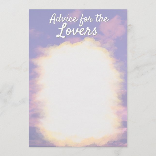 Cartes de conseil pour amoureux des nuages de rêve (Devant)