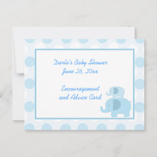 Cartes de conseil pour Baby shower Eléphant Bleu M