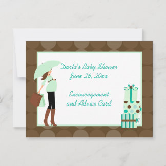 Cartes de conseil pour Baby shower maman (verte)