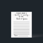 Cartes de conseil pour la mémoire de mariée préfér<br><div class="desc">Partagez la mémoire préférée de la mariée et du marié dans ces cartes de conseils minimalistes.</div>