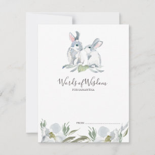 Cartes de conseil pour le Baby shower lapin mignon