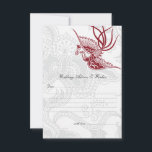 Cartes de conseil pour les Mariages rouges et flor<br><div class="desc">Cartes de souhaits et conseils aux Mariages floraux et aux oiseaux rouges élégants et élégants.</div>