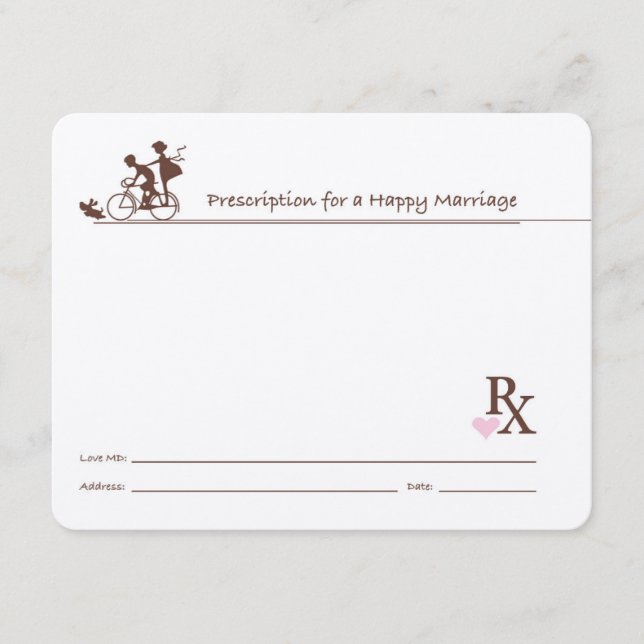 Cartes de conseil Rx Doctor Prescription Livre d'o (Devant)