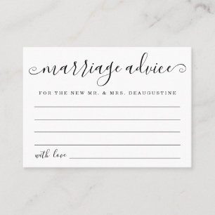 Cartes de conseil sur le mariage personnalisées -