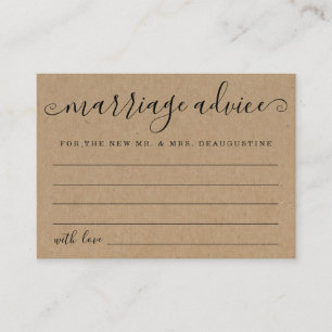 Cartes de conseil sur le mariage personnalisées -