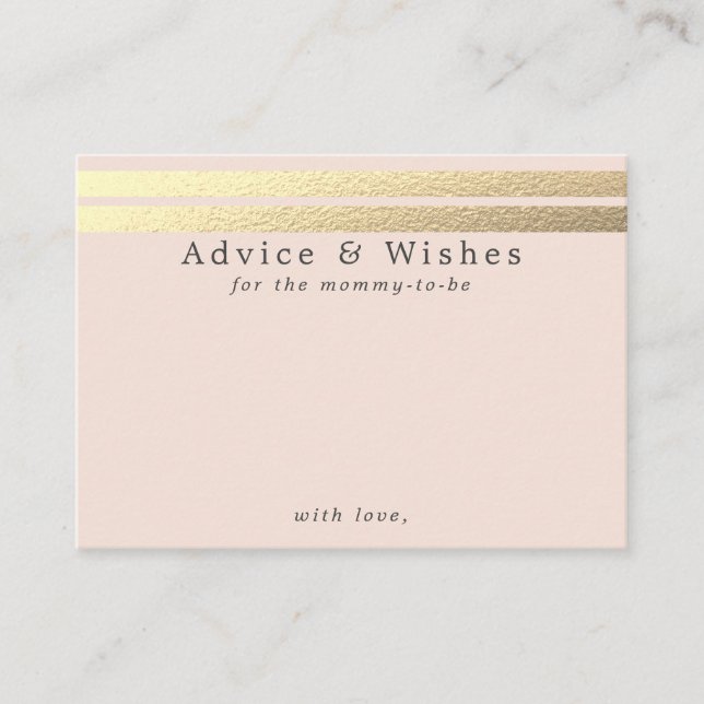 Cartes De Conseils Chic Gold Foil Sur Cartes De Co (Devant)