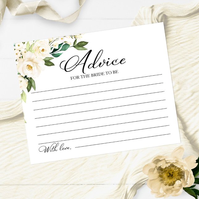 Cartes de conseils de Baby Shower avec des fleurs  (Créateur téléchargé)
