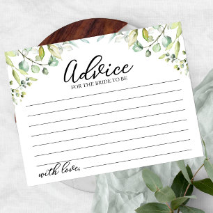 Cartes de conseils de Baby Shower avec eucalyptus