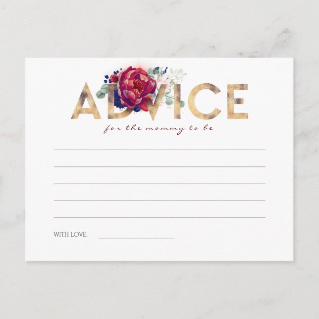 Cartes de conseils de Baby shower bleu marine et b (Devant)