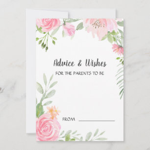 Cartes de conseils de Baby shower de Blancs Peonie