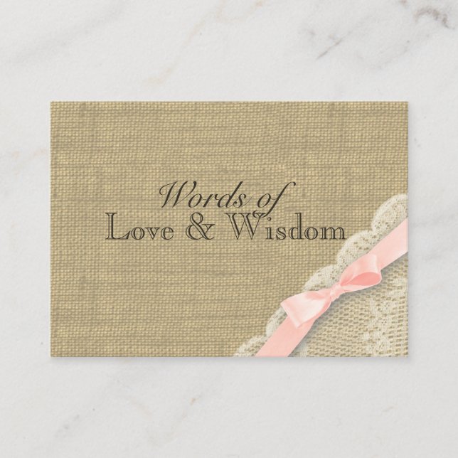 Cartes de conseils de Baby shower rustique (Devant)