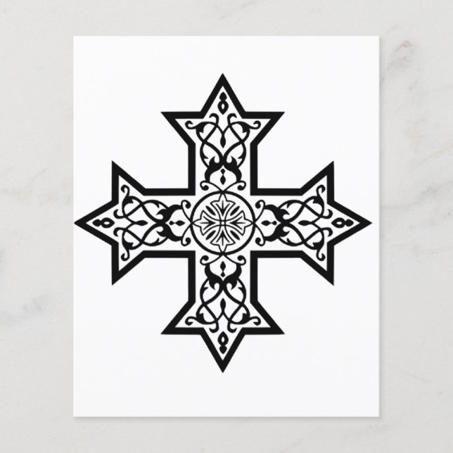 Cartes de conseils de croix copte modèle (Devant)