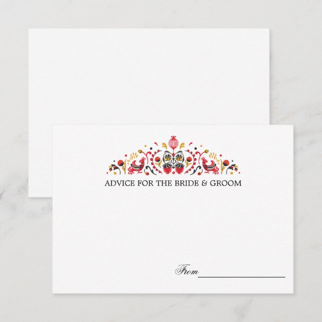 Cartes de conseils de mariage d'art folklorique ru (Devant / Derrière)
