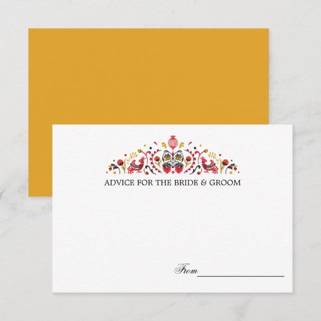 Cartes de conseils de mariage d'art populaire russ (Devant / Derrière)