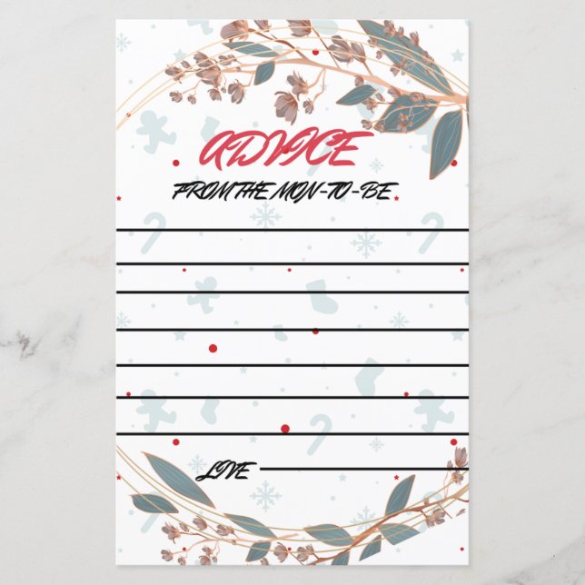 CARTES DE CONSEILS DE MOM-TO-BE (Devant)