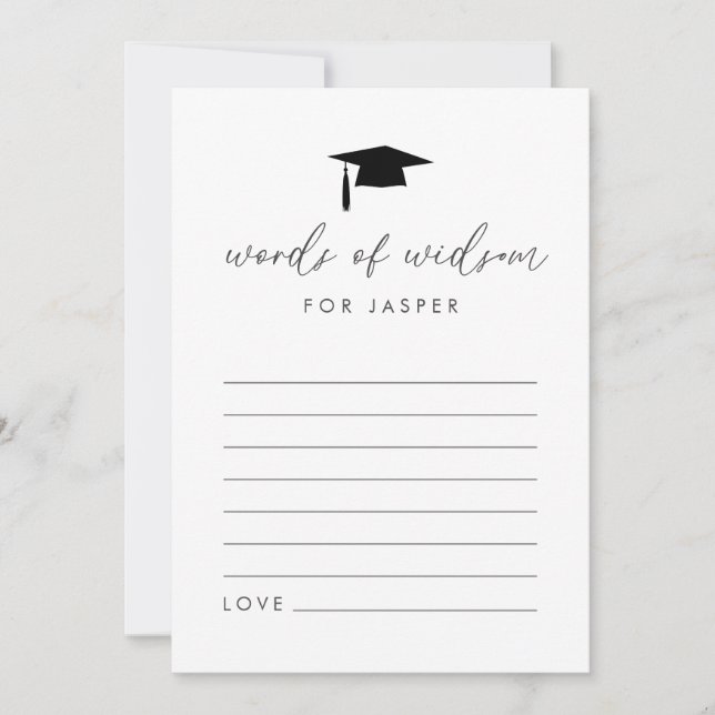 Cartes de conseils de mots de sagesse de remise de (Devant)