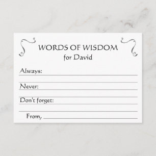 Cartes de conseils de remise de diplôme Words of W