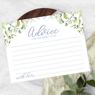 Cartes de conseils de shower de mariage à la verdu